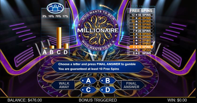 Who Wants To Be A Millionaire Bonus Round