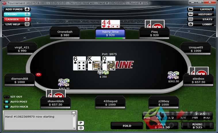 betonline poker table