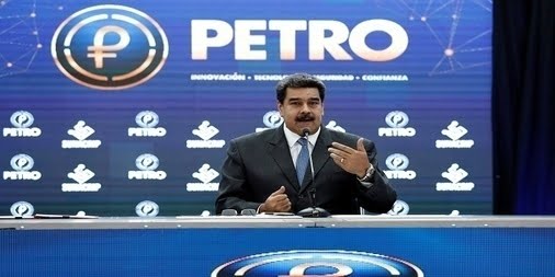 Venezuela's President Nicolas Maduro speaks during the kick-off event for the international trading of Petro, the cryptocurrency developed by the Venezuelan government, in Caracas